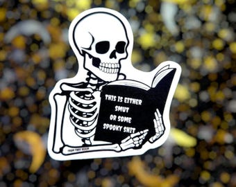 Pegatina de esqueleto espeluznante y sucio / Brillo / Resistente al agua / Vinilo