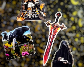 Set de pegatinas realistas para libros SJM: ACOTAR (1) / Trono de Cristal (3) / Resistente al agua / Vinilo