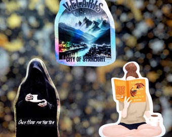 ¡Set de pegatinas de Una Corte de Rosas y Espinas! / Bat Boys / Los Suriel / Velaris, Ciudad de la Luz Estelar / Corte Nocturna / (3)