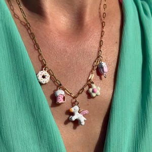 Build Your Own Custom Charm Necklaces for Women, Pick Your Charms, Summer Charm Necklace, Vintage Chunky Necklace, Gold Charm Necklace,