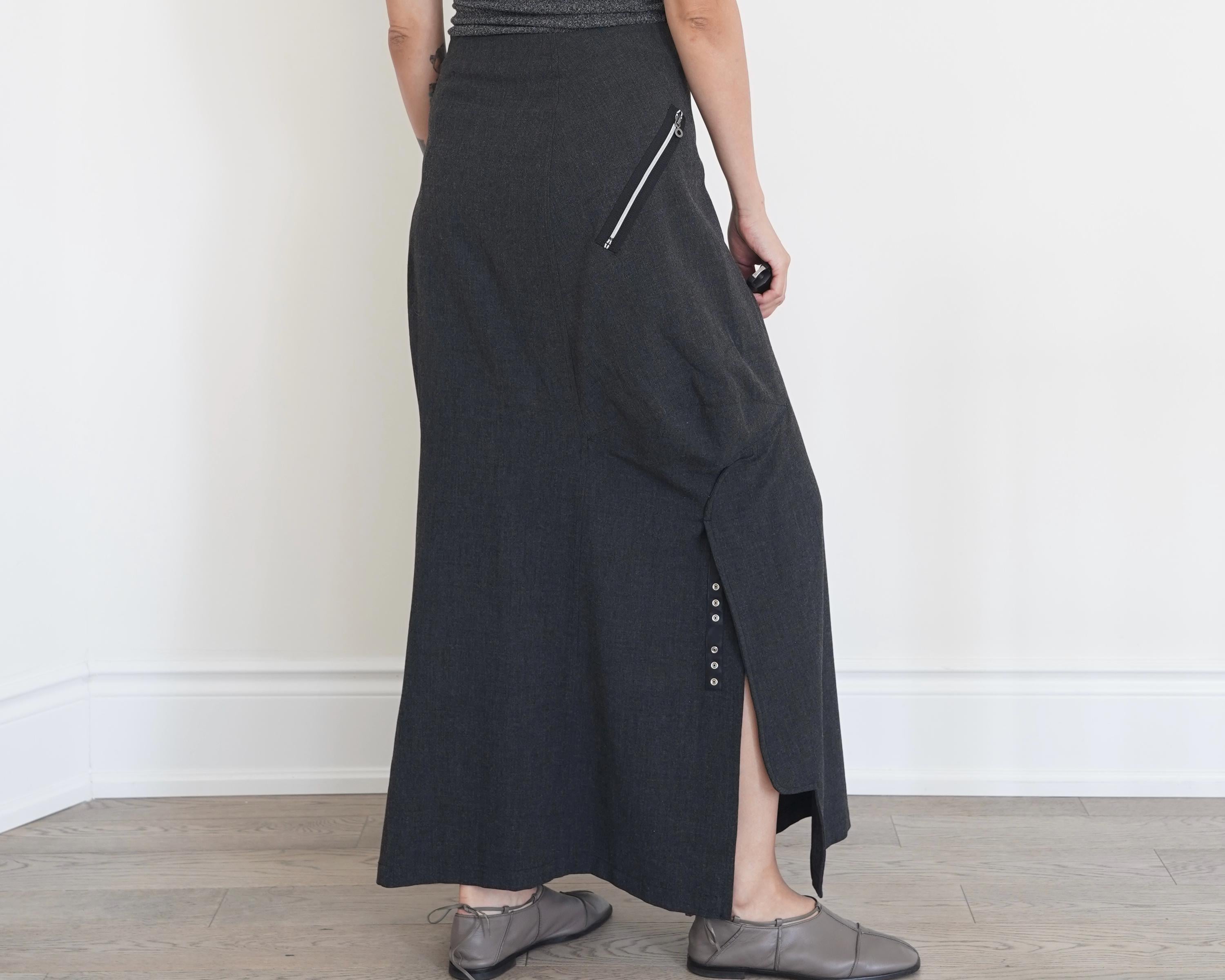 Jupe Archive Marithé + François Girbaud – Noire – Double Zips – Taille M – Occasion TB
