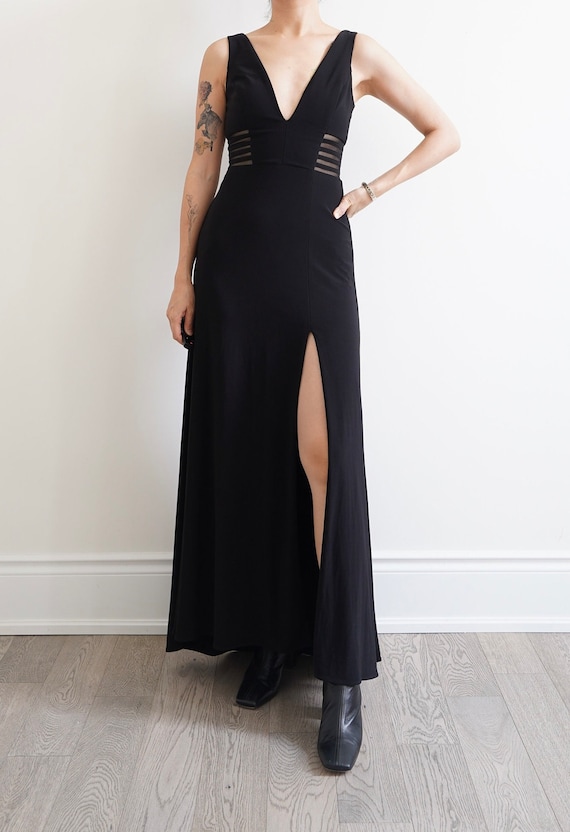 mesh high slit dress Sexy Long Beaded-Mesh Prom Dress with Sheer Sides Pale/Green / 2 main image 1