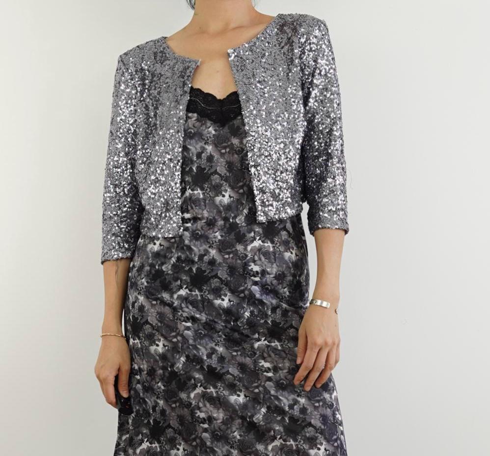 Sequin Crop Jacket Etsy Canada