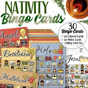 30 Christmas Nativity Bingo Cards - INSTANT DOWNLOAD