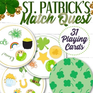 St Patrick&#39;s Day Match Quest Game - INSTANT DOWNLOAD