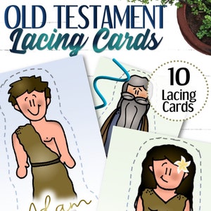Lacing Cards for Old Testament (10 Cards) - INSTANT DOWNLOAD