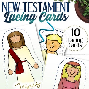 Lacing Cards for New Testament - INSTANT DOWNLOAD