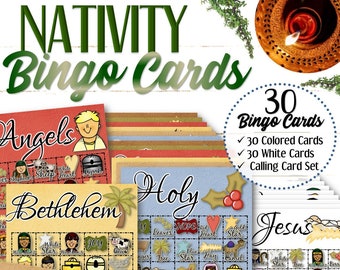 30 Christmas Nativity Bingo Cards - INSTANT DOWNLOAD