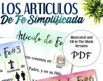 SPANISH Articles of Faith Made Easy - INSTANT DOWNLOAD