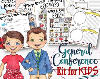 BUNDLED Kids General Conference Notebook and Activities - INSTANT DOWNLOAD