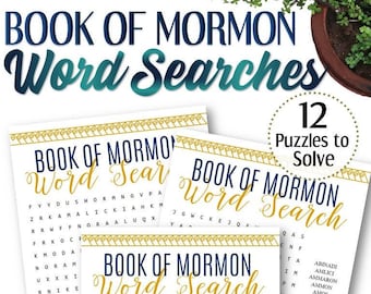 Book of Mormon Word Searches (12 Pages) - INSTANT DOWNLOAD