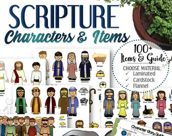 100+ Felt, Printed, or Laminated Characters for Scripture Stories