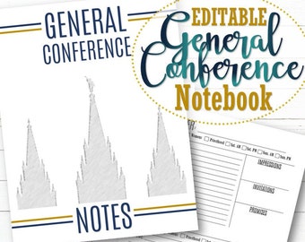 EDITABLE General Conference Study Notebook - INSTANT DOWNLOAD