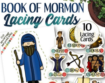 Lacing Cards Book of Mormon - INSTANT DOWNLOAD