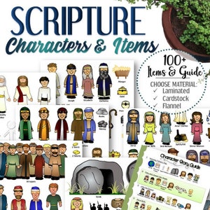 100+ Felt, Printed, or Laminated Characters for Scripture Stories