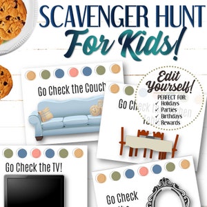 EDITABLE Scavenger Hunt for Kids INSTANT DOWNLOAD image 1