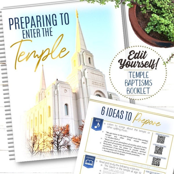 Bewerkbare voorbereiding op tempeldoopboekje - INSTANT DOWNLOAD