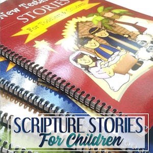 Printed & Bound Scripture Stories and Questions for Kids