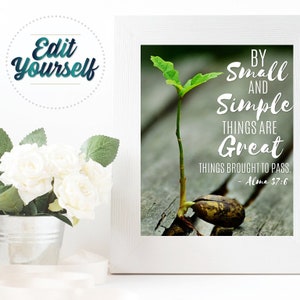 EDITABLE By Small and Simple Things Printable - INSTANT DOWNLOAD