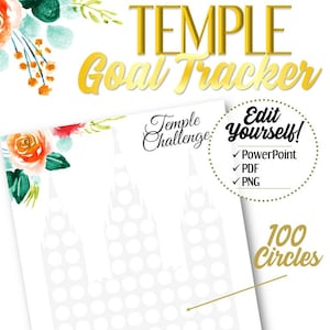 BEWERKBARE Temple Goal Tracker - DIRECT DOWNLOADEN
