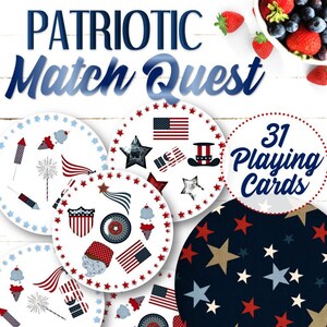 Patriotic Match Quest Game - INSTANT DOWNLOAD