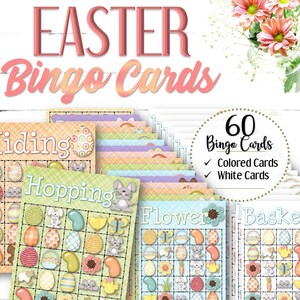 60 Easter Bingo Cards - INSTANT DOWNLOAD