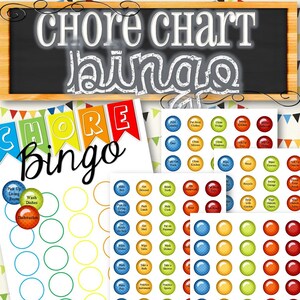 100+ Chores Bingo Chart - INSTANT DOWNLOAD