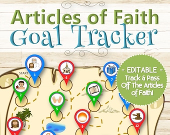 EDITABLE Articles of Faith Goal Tracker - INSTANT DOWNLOAD