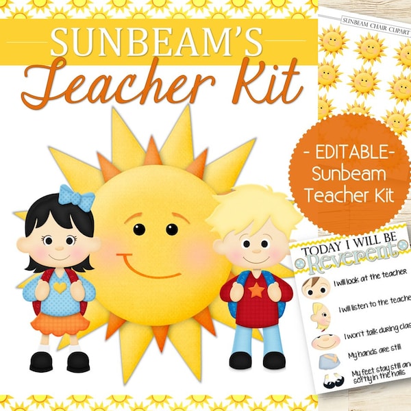 EDITABLE Sunbeams Teacher Kit - INSTANT DOWNLOAD