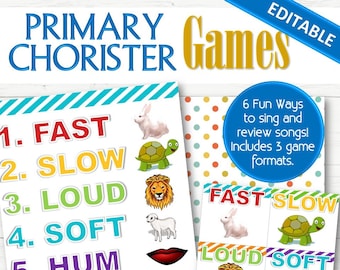 EDITABLE Primary Chorister Singing Time (for Fun Songs) - INSTANT DOWNLOAD
