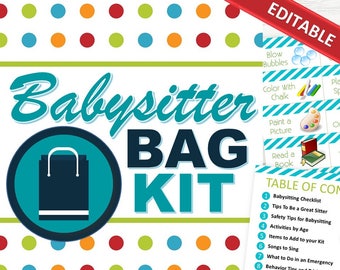 EDITABLE Babysitting Kit (All-In-One) - INSTANT DOWNLOAD