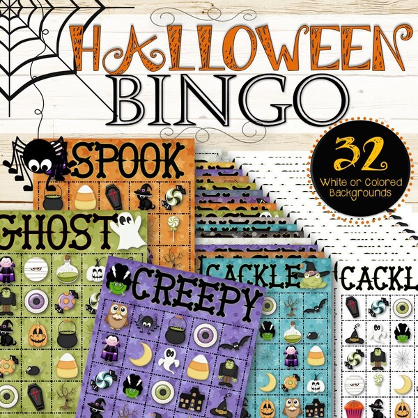 32 Halloween-bingokaarten - DIRECT DOWNLOADEN