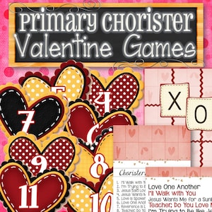 Primary Chorister Valentine Games - INSTANT DOWNLOAD