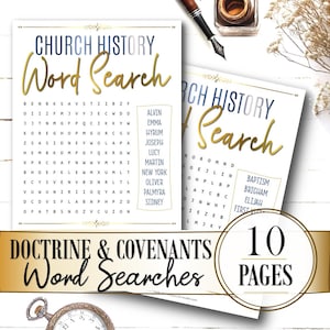 Doctrine and Covenants / D&C / Church History Word Searches (10 Pages) - INSTANT DOWNLOAD