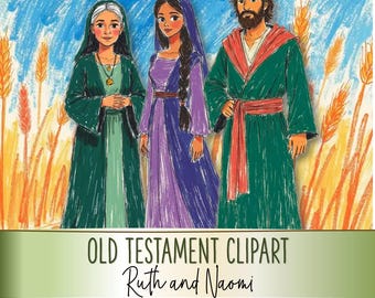 Old Testament Bible Graphics - Ruth and Naomi Clipart Printables PNG JPG PDF (Cu and Cu4cu Ok)  - Instant Download