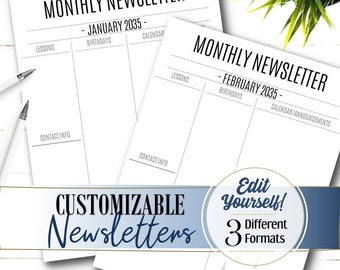 EDITABLE Newsletters for Relief Society, Young Women, Young Men, Elders Quorum, Activity Days, Wards, Stakes, etc. - INSTANT DOWNLOAD