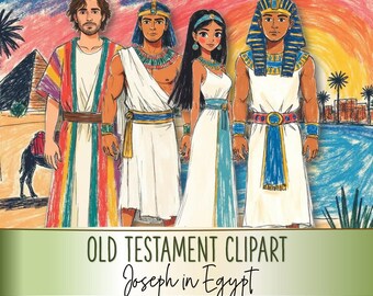 Old Testament Bible Graphics - Joseph in Egypt Clipart Printables PNG JPG PDF (Cu and Cu4cu Ok)  - Instant Download