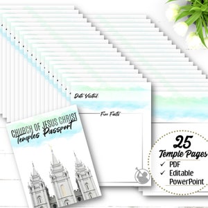EDITABLE Church of Jesus Christ Temples Passport - INSTANT DOWNLOAD - Etsy