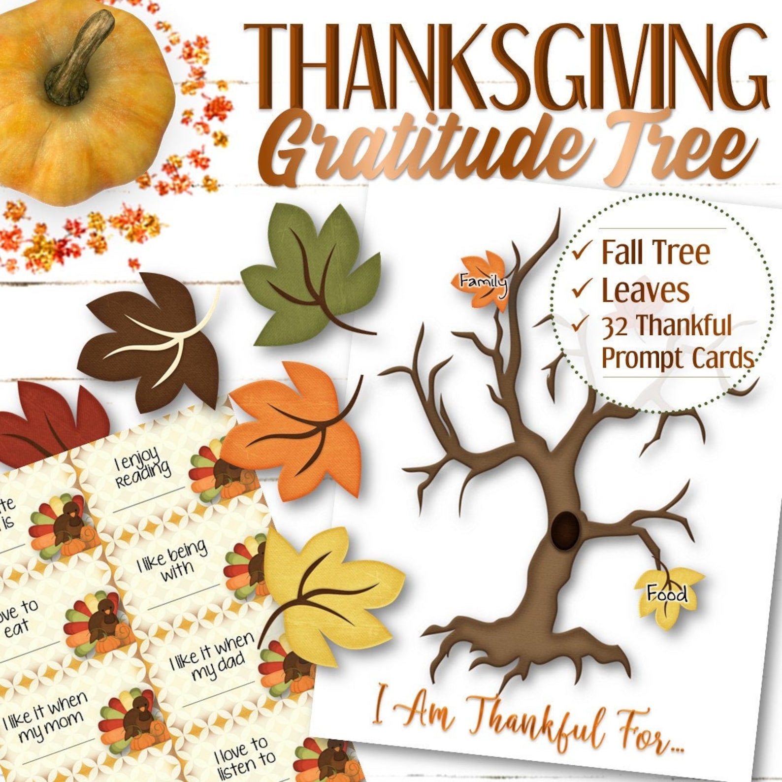 Thanksgiving Advent Calendar with Thankful Prompt Cards Etsy