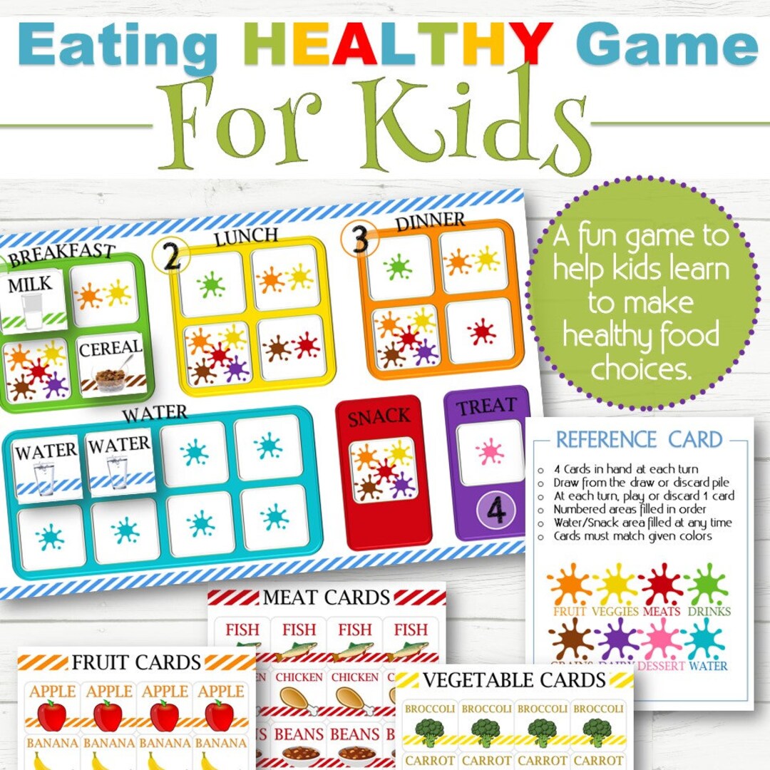 Eating Healthy Game For Kids INSTANT DOWNLOAD Etsy eating-healthy-game-for-kids-instant-download-etsy