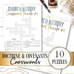 Doctrine and Covenants / D&C / Church History Crossword Puzzles (10 Pages) - INSTANT DOWNLOAD