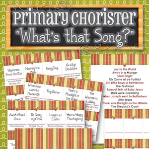 Primary Chorister &quot;What&#39;s that Song?&quot; Game - INSTANT DOWNLOAD