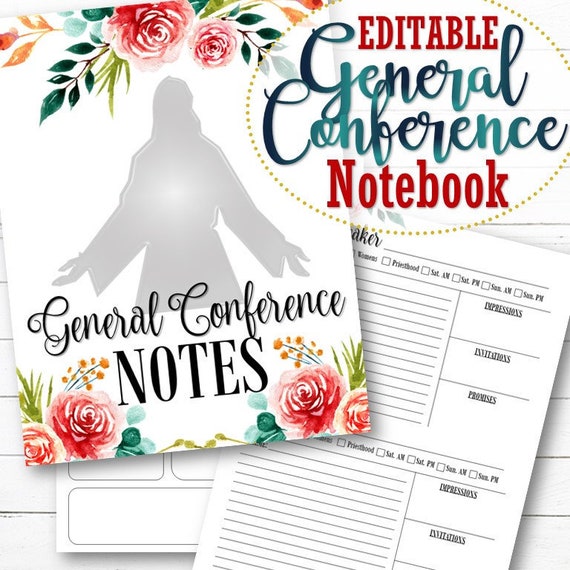 EDITABLE General Conference Study Notebook INSTANT DOWNLOAD - Etsy