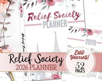 Planificador editable de la Sociedad de Socorro 2026 - DESCARGA INSTANTÁNEA