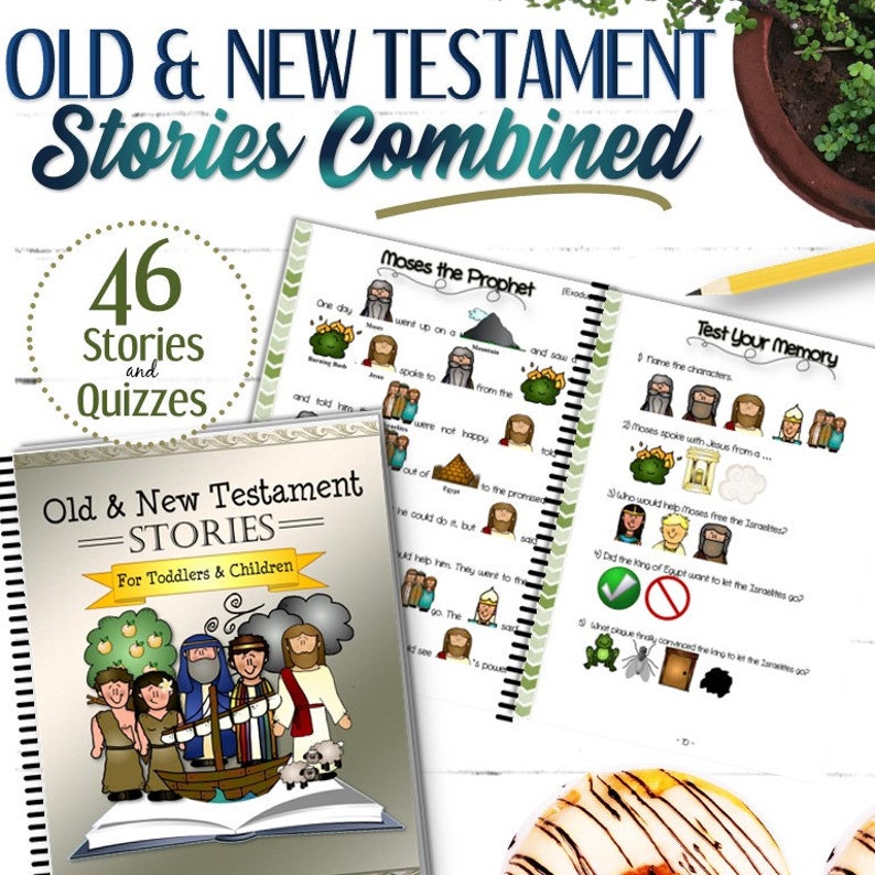 Printed & Bound Scripture Stories and Questions for Kids Old & New Testament