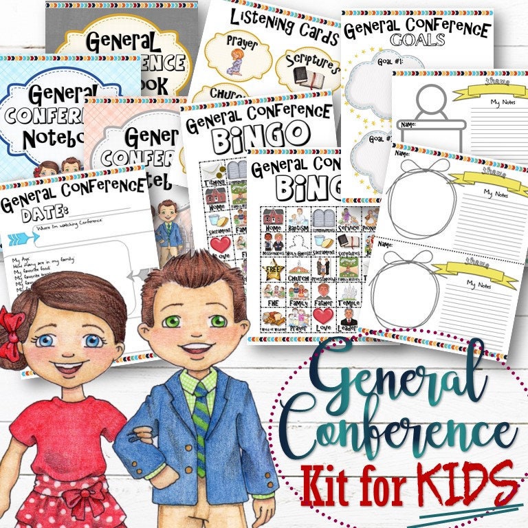BUNDLED Kids General Conference Notebook and Activities - INSTANT DOWNLOAD