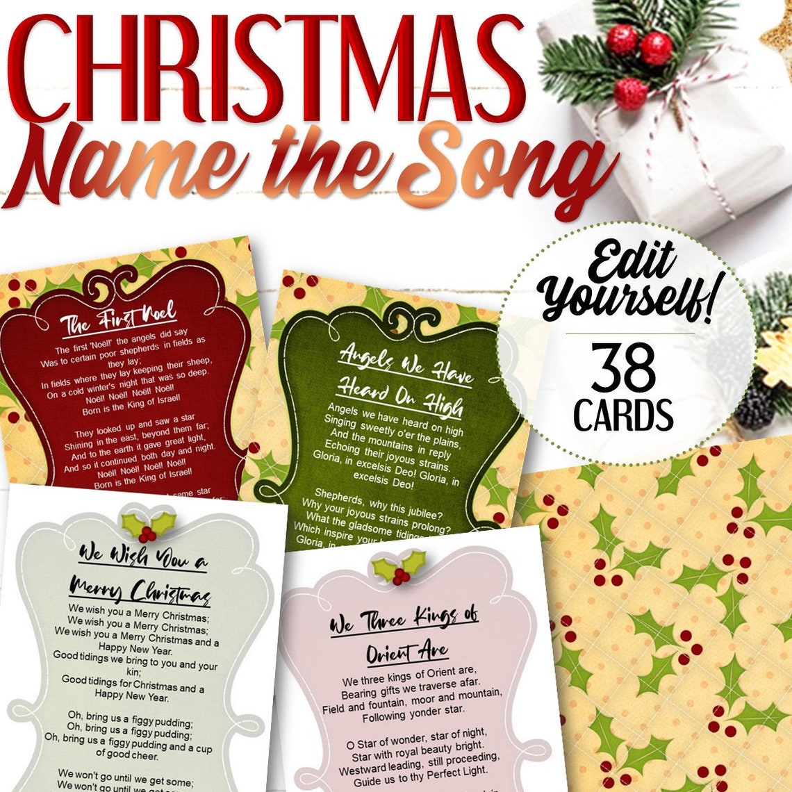 EDITABLE Name That Carol by the Lyrics INSTANT DOWNLOAD - Etsy