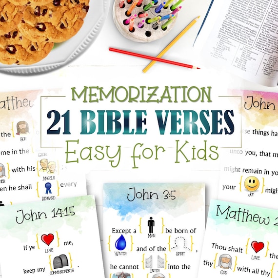 21 Bible Verses for Kids to Memorize Easily INSTANT DOWNLOAD Etsy Norway