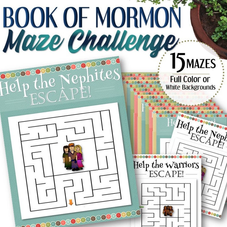 15 Book of Mormon Mazes INSTANT DOWNLOAD image 1