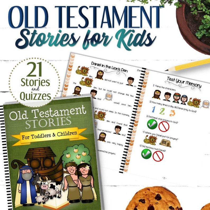 Printed & Bound Scripture Stories and Questions for Kids Old Testament